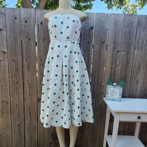 NWT Eva Mendes NY&Co Women's Strapless Polkadot Flowy Dress with Pockets Size 2